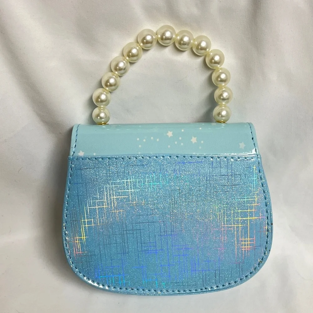 Cinnamoroll Blue Handbag with Pearl Handle,NIB, crossbody strap incl.,